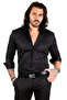 Men's Black Slim Fit Long Sleeve Cufflink Shirt 2209615
