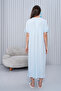 Blue Hidden Nursing Feature Robe Maternity and Postpartum Nightgown Set 5035 - 4