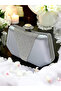 Silver Gray Color Satin Silver Stone Evening Dress Bag Evening Bag Engagement Wedding Bag - 4