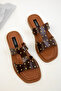 Brown Genuine Leather Women's Slippers 20378 - 4