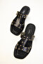 Black Genuine Leather Women's Slippers 20378 - 2
