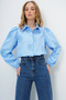 Women's Baby Blue Guipure Woven Premium Shirt Alc-X4366 - 2