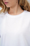 Women's White Crew Neck Basic T-Shirt Alc-X13684 - 6