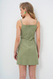 Women's Khaki Adjustable Strap Draped Lined Woven Mini Dress Alc-X13695 - 6