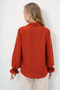 Women's Brick Red Pearl and Stone Embroidered Aerobin Shirt ALC-X10085 - 6