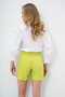 Oil Green Double Pocket Double Leg Hidden Zipper Linen Shorts Alc-X13767 - 6