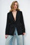 Women's Black Lined Single Button Blazer Jacket Alc-X13751 - 4
