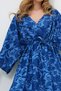 Navy Blue Double Breasted Collar Dress with Gathered Waist Alc-X13746 - 4