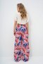 Women's Orange Cobalt Blue Elastic Waist Patterned Wide Leg Pants Alc-X13782 - 6