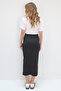 Black Adjustable Gathered Slit Maxi Length Scuba Skirt Alc-X13765 - 6