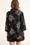 Women's Chain Black Sleeve Fold Linen Shirt Gml- 19000825 - 2