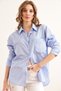 Women's Baby Blue Woven Shirt with Pocket Drain Detail Gml- 19001293 - 3