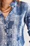 Women's Indigo Color Transition Textured Regular Fit Shirt Gml- 19001297 - 6
