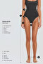 Women's Black Elastic Waisted Belted Double Pocket Double Leg Denim Shorts ALC-X8450 - 8