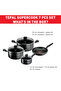 Dark Stone 7pc Cookware Set | Non-Stick | Heat Indicator | Ergonomic Handles | Glass Lids B491S785 - 7
