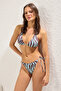 Zebra Desenli Aksesuarlı Brazillian Normal Bel Bikini Altı TBESS24BA00135 - 2