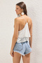 Ecru Flounce Knitted Beach Blouse Tbess25Bz00001 - 4
