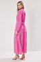 Fuchsia Floral Patterned Gimped Woven Dress Tctss25Eb00087 - 4
