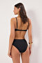 Siyah Drapeli Regular Yüksek Bel Basic Bikini Altı TBESS24BA00145 - 5