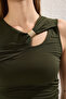 Haki Fitted/Vücuda Oturan Cut Out Detaylı Aksesuarlı Esnek  Örme Bluz TWOSS25BZ00402 - 3