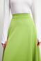 Women's Pistachio Green Shiny Puff Scuba Flared Skirt - 5