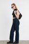 Dark Blue Stretch Fabric Wide-Leg Trousers 11104 - 6