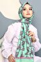 Floral Pattern Mint Green Soft Cotton Shawl - 2
