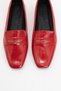 Iridessa Red Patent Leather Genuine Leather Buckle Blunt Toe Women's Loafer Shoes - 2