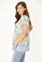 Women's Large Size Blue Collar Detailed Blouse 65N36918 - 4