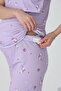 Short Sleeve Adjustable Elastic Waist Detailed Printed Maternity and Postpartum Pajama Set Suitable for Breastfeeding - 7