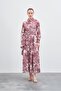 Burgundy Patterned Lady Voile Dress