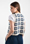 Hatunatila Patterned Süzine Knitted Knitwear Vest Indigo - 5