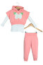 Hooded Butterfly Embroidered Girl's Bottom and Top Set (3-6 Years)
