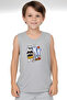 Nyc Cat Printed Boys' Suspender T-Shirt and Shorts Bottom-Top Set - 2
