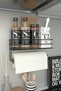 Paper Roll Towel Holder with Adhesive Shelf Napkin Holder Towel Paper Holder Black Bathroom Kitchen Organizer Shelf
