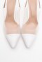 Moore White Transparent Open Back Pointed Toe Women's Heeled Shoes - 2