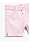 Cotton Pocket Slit Detailed Denim Shorts - 3