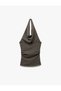 Sleeveless Textured Halter Neck Blouse - 4