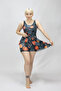 Women's Dress Swimsuit with Shorts -Patterned -Lycra 38-52 - 5