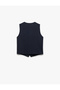 Slim Fit Sleeveless Buttoned Crew Neck Vest - 4
