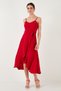 Belt and Button Detailed Flounce Regular Fit Midi Length Dress Dress 67810145 - 5