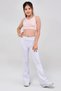 Neslice in Istanbul Girl's White High Waist Flared Leggings Trousers - 6