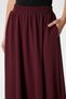 Women's Luna Elastic Waist Pocket Burgundy Long Maxi Length Skirt - 4