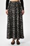 Women's Luna Elastic Waist Pocket Gray Leopard Long Maxi Length Skirt - 5
