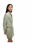 Viscose Linen Blended Mini Short Skirt with Slit Detail