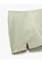 Viscose Linen Blended Mini Short Skirt with Slit Detail - 5