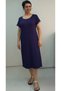 Navy Blue and White Piping Detailed Size Whole Coming Low Arm Combed Viscose Dress - 2