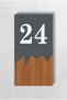 Vertical Metal Composite - Wooden Apartment - Apartment Hotel Office Door Number Anthracite - Door No24