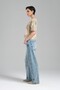 Women's Denim Color Side Detailed Baggy Fit 100% Cotton Denim - 6