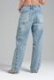 Women's Denim Color Side Detailed Baggy Fit 100% Cotton Denim - 3